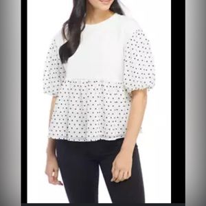 Brand new English Factory Heart Dotted Knit Top